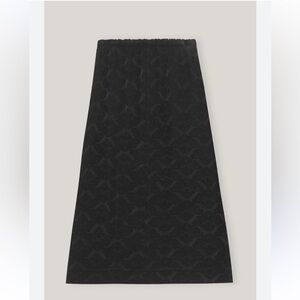GANNI Jacquard Midi Skirt In Black